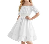 DivingBirds Vestido de niña de manga corta, línea A, swing, vestido de verano con bolsillo, vestido de primavera para niños, elegante, fiesta de cumpleaños, princesas, vestido festivo para niñas de 5