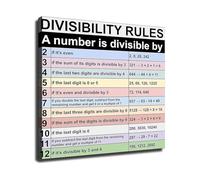 Divisibility Rules Educational Poster Math Chart Canvas Print for Student Math Tutor Gift Study Room Classroom Wall-Art(Unframed,16x24inch(40x60cm))
