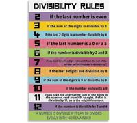 Divisibility Rules Educational Wall Art for Math Learning and Room Decor(Unframed,08x12inch(20x30cm))