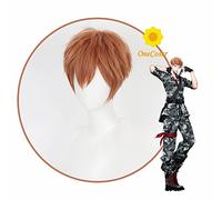 Division Rap Battle Hypnosis MIC DRB Busujima Mason Rio Cosplay Short Brown Wig Heat-resistant Fiber Hair + Wig Cap Party Men