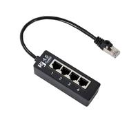 Divisor adaptador de cable Ethernet de 4 puertos sin pérdida, se expande un solo puerto en cuatro para una red eficiente