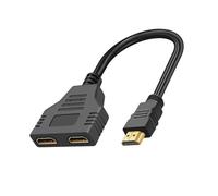 Divisor adaptador doble HDMI, 1 entrada a 2 salidas, divisor HDMI sin costuras para configuración de monitor doble, salida de alta definición de 1080p, conector HDMI macho a doble hembra, amplifica tu