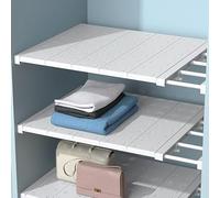 Divisor ajustable para estantes de clóset, separador de tensión extensible y extensible para almacenamiento de armario, se adapta a 60-100 cm de ancho, perfecto para armarios y estantes.