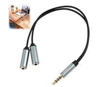 Divisor Audio Jack 3,5mm, Cable Splitter Auriculares, Adaptador Audio Macho a 2 Hembra, Splitter Estéreo Cable Conectores Chapados Oro, Compatible con Smartphones Samsung Huawei iPhone Tablets PC MP3