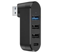 Divisor automático de puertos USB - Hub giratorio de 4 puertos, extensor compacto, datos rápidos | para ordenador portátil, coche, estación de carga