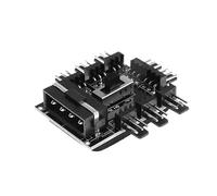 Divisor de 1 a 8 vías, concentrador de ventilador de refrigeración, adaptador PCB de toma de corriente de 3 pines y 12V, Control de velocidad de 2 niveles, ordenador PC, IDE de 4 pines(Color:4pin 8 Fa