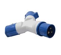 Divisor de 2 vías BE-TOOL 16A 220v IP44 2 vías 3 pines enchufe de sitio industrial y enchufe de pared impermeable IP44 conector de enchufe 2P + tierra macho/hembra