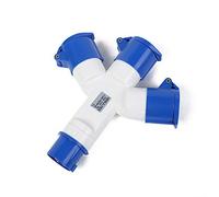 Divisor de 3 vías, 16A 220v IP443 Way 3 pin Industrial Site Plug & Wall Socket Enchufe de conector de enchufe IP44 a prueba de agua 2P + Tierra Macho / Hembra