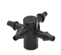 Divisor de agua cruzado con gotero de flecha de 1/8 ", Conector en T de goteo 3/5, sistema de riego con emisor de 2/4 vías for plantas en maceta, juego de 20(Silver)