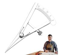 Divisor de ala de cuero - Divisor de acero ajustable con cerradura | Divisor de acero con cerradura | Medidor de marcado ajustable de alta precisión (cabeza recta/doblada)
