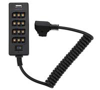 Divisor de alimentación en concentrador D-Tap Macho a 4 Puertos D-Tap Hembra, Adaptador de batería para cámara D-Tap con USB 5 V/2,1 A y Cuatro Salidas de 10-17 V, para baterías