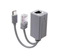 Divisor de alimentación tipo C a través de Ethernet con puerto RJ45 tipo C de 48 V a 5 V 2.4 A, potencia de 10/100 Mbps compatible con IEEE802.3af