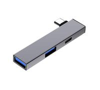 Divisor de aluminio USB C tipo C y doble puerto USB compatible con concentrador de sistema operativo dispositivo C adaptador
