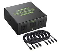 Divisor de Audio 1 x 3 Salidas Splitter Optico con 4 Cables Opticos Selector de Audio Optico Toslink SPDIF Soportar LPCM 2.0 / DTS/Dolby-AC3 para PS3 STB Xbox VHS VCR Blue-Ray DVD HDTV Amplificador
