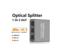 Divisor de Audio Digital SPDIF 1x3 Toslink Óptico de 3 Vías Adaptador Compatible con LPCM 2.0 DTS Dolby-AC3 para PS4/TV/ para /Amplificador