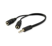Divisor de Audio EQUIP 2x3.5mm a 3.5mm Negro