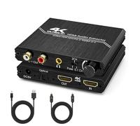Divisor de audio HDMI 2.0 4K HDMI a óptico SPDIF Toslink 3,5 mm AUX estéreo RCA L/R convertidor de audio con control de volumen, compatible con 4K @ 60 Hz HDCP 2.2 HDR 3D YUV 4:4:4