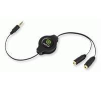 Divisor de audio jack 3,5 mm retráctil - ReTrak, 1 m