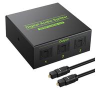 Divisor de audio óptico digital 1 entrada 3 salidas Toslink, admite la conmutación de 3 fuentes ópticas Toslink a dispositivos receptores de