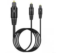 Divisor de audio óptico digital, 1 entrada macho, 2 salidas macho, diseñado para cine en casa y consolas de juegos, soporta control de volumen independiente para dispositivos de audio duales (0,5