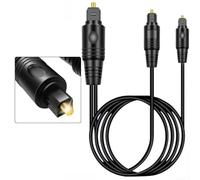 Divisor de audio óptico digital, 1 entrada macho, 2 salidas macho, diseñado para cine en casa y consolas de juegos, soporta control de volumen independiente para dispositivos de audio duales (1,5