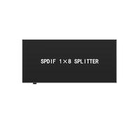 Divisor de Audio Óptico, Divisor Digital Toslink S/PDIF de Fibra Óptica de 1 Entrada y 8 Salidas para Cine en Casa, Altavoces, Enchufe Europeo.