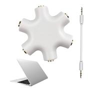 Divisor de auriculares, adaptador de conector estéreo de 3,5 mm, conector de audio compartido a tu laptop, teléfono, tablet, ideal para hombres, mujeres, viajes, música, transmisión de video, escucha