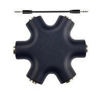 Divisor de auriculares, adaptador de conector estéreo de 3,5 mm, conector de audio compartido a tu laptop, teléfono, tablet, ideal para hombres, mujeres, viajes, música, transmisión de video, escucha