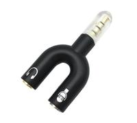 Divisor de auriculares de 3,5 mm - Adaptador de audio de diseño U, conector jack estéreo bidireccional, mini concentrador de extensión portátil, accesorio de enchufe de compatibilidad universal |