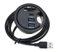 Divisor de base USB 3.0, adaptador multiUSB, expansor de puerto, lector de tarjetas de memoria, puerto USB 3.0, accesorios para PC y portátiles