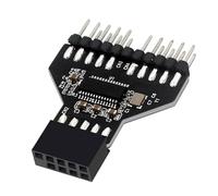 Divisor de cabecera USB 2.0 de 9 pines, USB 2.0 de 9 pines a adaptador divisor de extensión dual de 9 pines