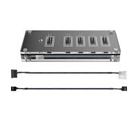 Divisor de cabecera USB de 9 pines con cable de alimentación SATA, conectores USB internos de extensión USB 2.0 para placas base