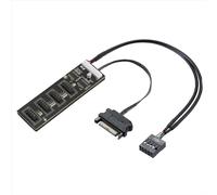 Divisor de cabezal USB de 9 pines con cable de alimentación SATA, conector de extensión de concentrador interno 2.0 para placa base