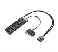 Divisor de cabezal USB de 9 pines con cable de alimentación SATA, conector de extensión de concentrador interno 2.0 para placa base