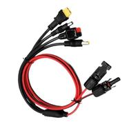 Divisor de cable de extensión de panel solar 4 en 1 para conectores DC5521/DC7909/XT60/bipolares, cable principal de 12 AWG + cables de rama de 16 AWG, compatible con Jackery, EcoFlow, Anker y