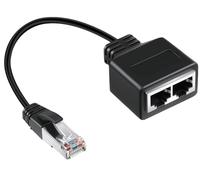 Divisor de cable Ethernet RJ45, 1 macho a 2 hembras, adaptador de red LAN de alta velocidad, apto para cable Cat5, Cat5e, Cat6, Cat7