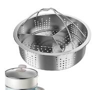 Divisor de cesta de vapor - Estante de vapor de acero inoxidable, inserto separador triple de 3 secciones, olla de tamal, vaporizador de verduras | Cesta con asas para cocinar saludablemente, postres