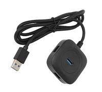 Divisor de Concentrador de Datos USB de 4 Puertos, Fuente de Alimentación 5V2A, Expansor de Adaptador Multipuerto USB2.0 para Teclado, Ratón, Disco U