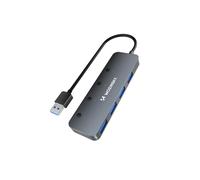 Divisor de concentrador USB-A 4x con interruptores de aluminio - gris