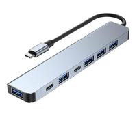Divisor de concentrador USB C, extensor de puerto USB 7 en 1, adaptador USB C multipuerto