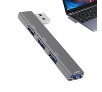 Divisor de concentrador USB Hub de 4 puertos Aleación de aluminio 3.0 Notebook USB Interfaz múltiple Divisor de concentrador inalámbrico Estación de acoplamiento de expansión tipo C., 3.62x0.59x0.28 p