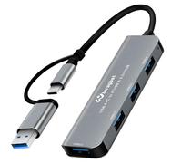 Divisor de concentrador USB para laptop, concentrador USB 1to4, divisor USB 3.0, concentrador USB C, expansor de puerto 3.0 HUB (hub USB 3.0, plateado)