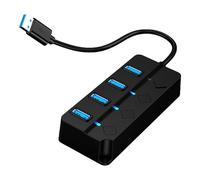 Divisor de concentradores de datos USB de 4 puertos/7 puertos con interruptores individuales LED de 5 Gbps, concentradores USB 3.0, expansor múltiple para computadora y PC