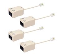 Divisor de conector de teléfono, filtro DSL en línea beige RJ11 6P4C adaptador divisor macho a 2 hembras módem de teléfono ADSL con filtro de ruido para teléfono fax línea telefónica