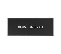 -Divisor de conmutación Matrix 4x2 compatible 4K 30Hz con audio y enchufe europeo