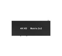 Divisor de Conmutador de Matriz 2X2 Compatible con 4K 30 Hz con Soporte de Salida de Audio RS232 para DVD HDTV TV Box Enchufe de la UE