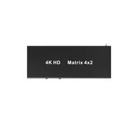 Divisor de Conmutador de Matriz 4X2 Compatible con 4K 30 Hz con Soporte de Salida de Audio Función 3D para DVD HDTV TV Box Enchufe de la UE
