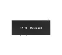 Divisor de Conmutador Matriz 2X2 Compatible con 4K 30 Hz Soporte Salida Audio RS232 para DVD HDTV TV Box Enchufe la UE