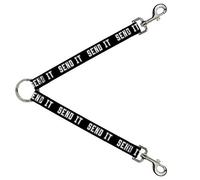 Divisor de correa para perro, color negro y blanco, 1 pie de largo y 1 pulgada de ancho