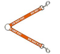Divisor de correa para perro con cita "Do Not Pet", color naranja y blanco, 1 pie de largo y 1 pulgada de ancho